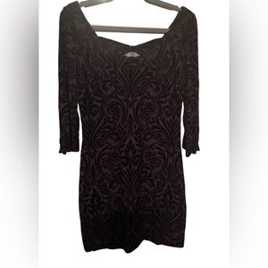 NWT JESSICA SIMPSON BROWN BURNOUT VELVET FLOUNCE DRESS SIZE 8